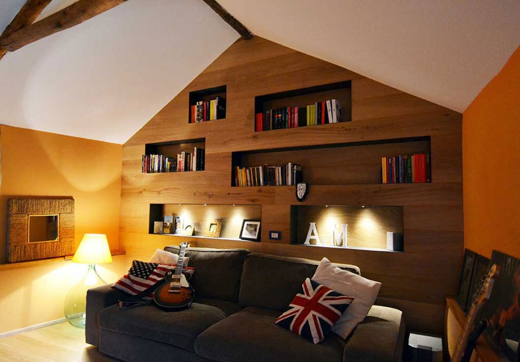 Librerie bianchi bosoni architetti associati savona Librteria vcartongesso legno